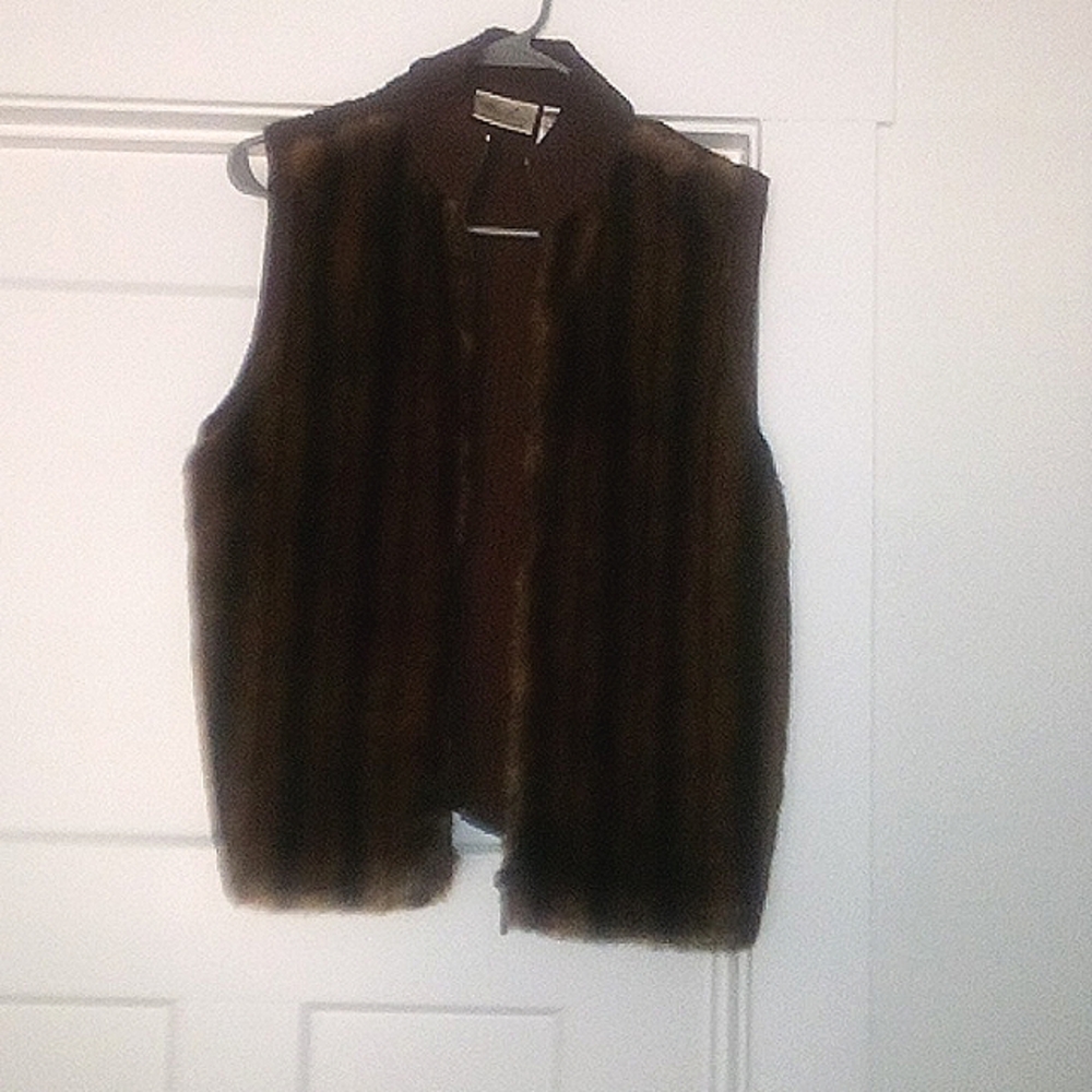 Brown Fur Vest. Size Medium